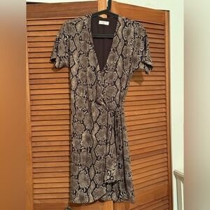 Babaton Snake Print Mini Dress - Black and Brown